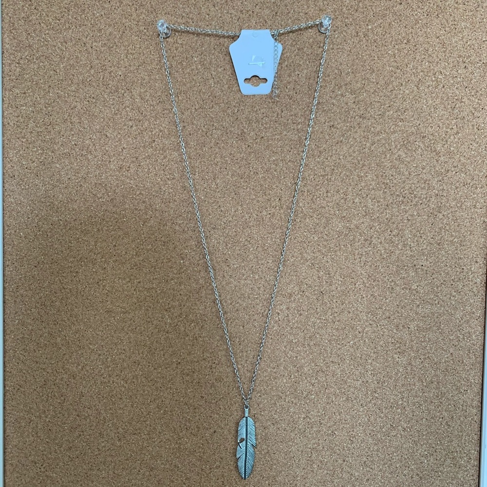 Brand new necklace-silver feather